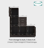Sivom SIVOM Elegant Multipurpose Storage Unit/ Engineered Wood Free Standing Cabinet for Modern Homes | Elegant Design & Premium Finish