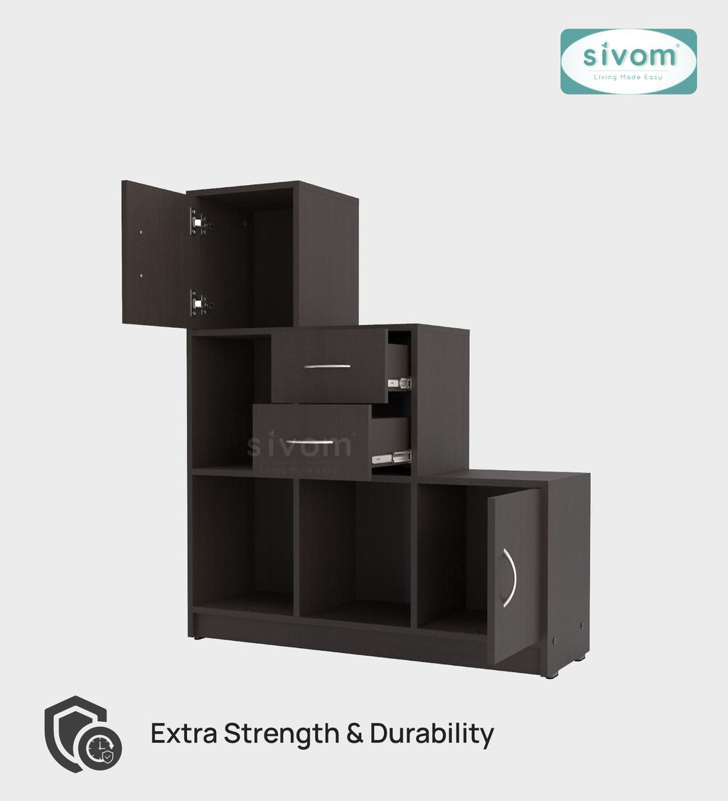 Sivom SIVOM Elegant Multipurpose Storage Unit/ Engineered Wood Free Standing Cabinet for Modern Homes | Elegant Design & Premium Finish