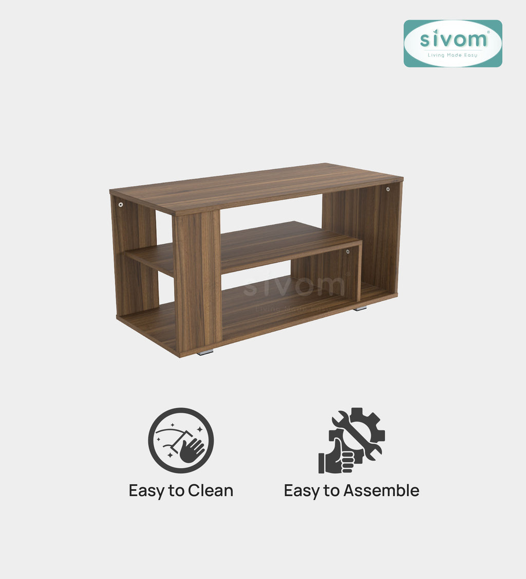 Sivom SIVOM Eleza Multipurpose Centre Table / Engineered Wood Coffee Table for Modern Homes | Elegant Design & Premium Finish