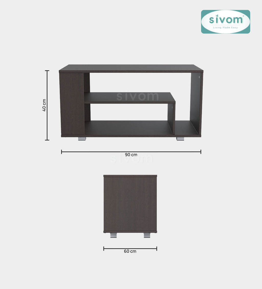 Sivom SIVOM Eleza Multipurpose Centre Table / Engineered Wood Coffee Table for Modern Homes | Elegant Design & Premium Finish