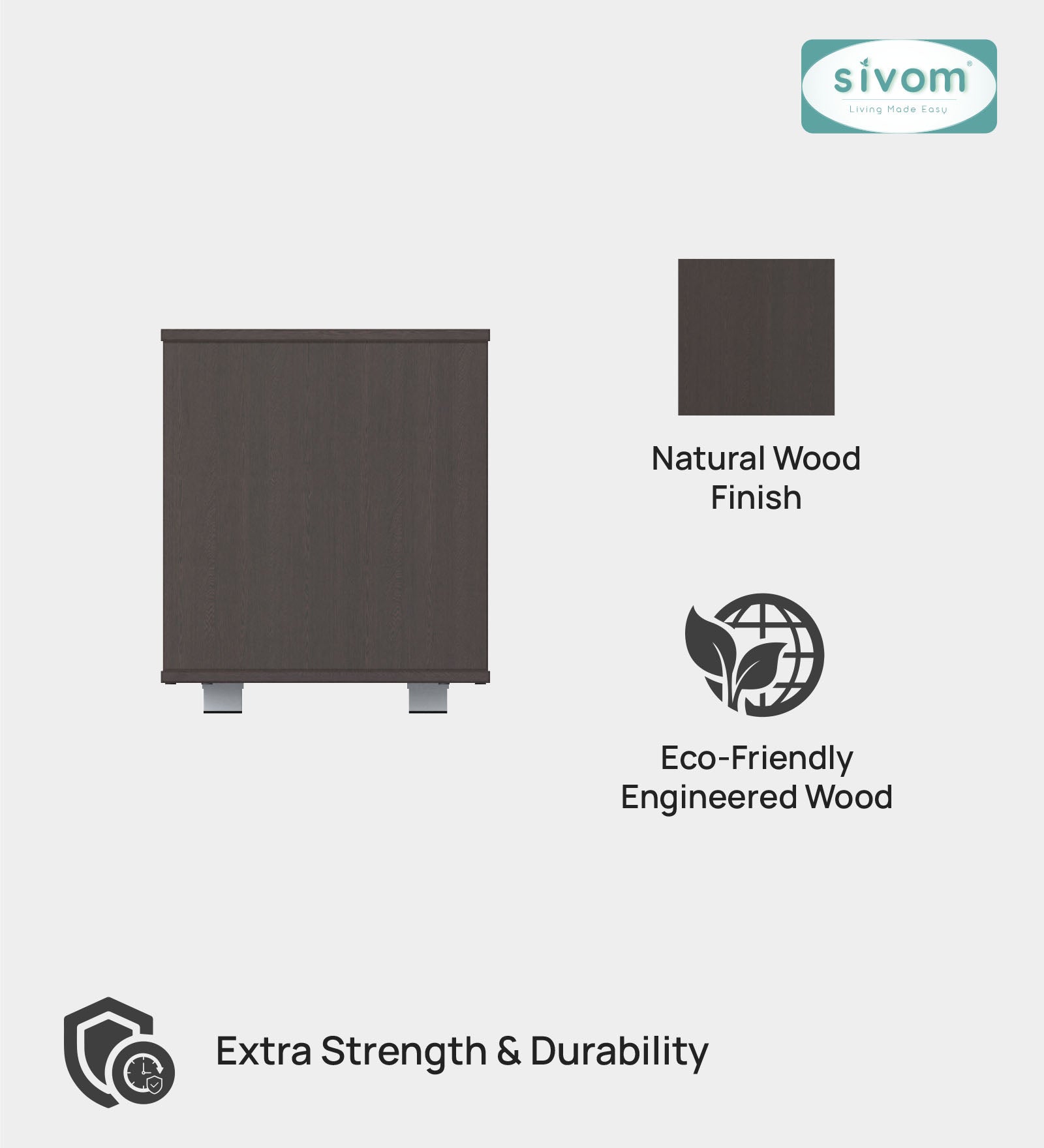 Sivom SIVOM Eleza Multipurpose Centre Table / Engineered Wood Coffee Table for Modern Homes | Elegant Design & Premium Finish