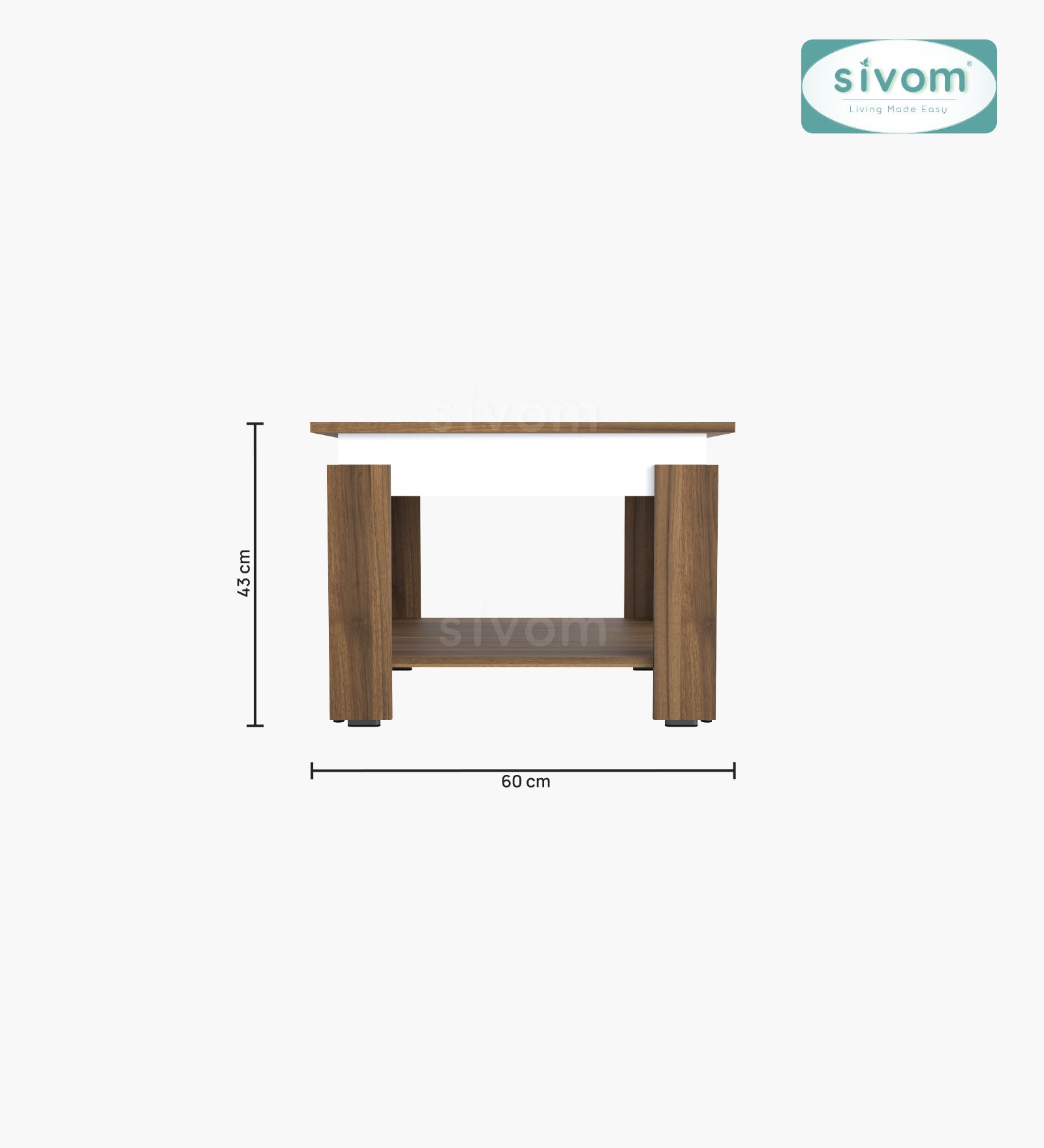 Sivom SIVOM Elon Multipurpose Centre Table / Engineered Wood Coffee Table for Modern Homes | Elegant Design & Premium Finish