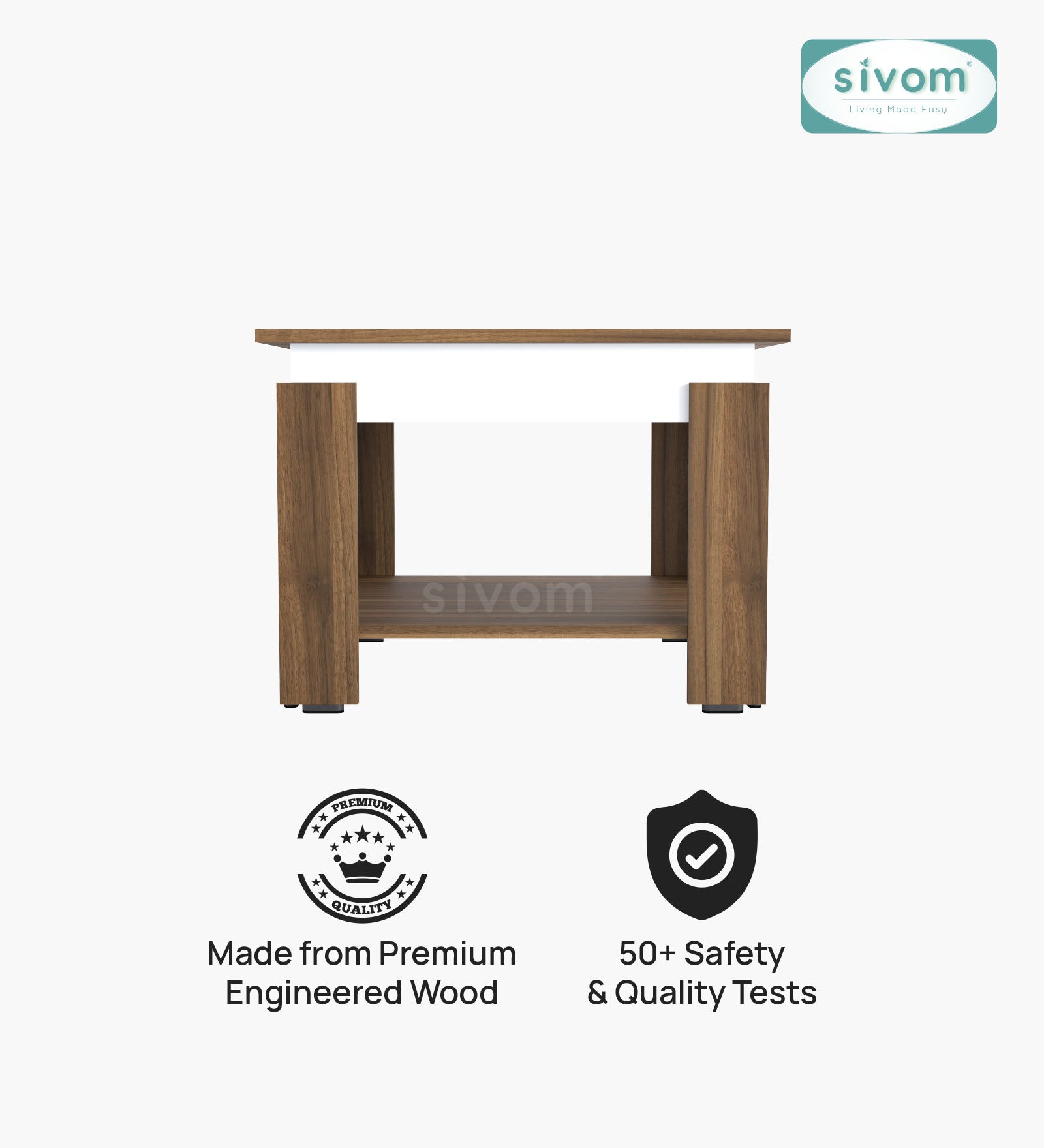 Sivom SIVOM Elon Multipurpose Centre Table / Engineered Wood Coffee Table for Modern Homes | Elegant Design & Premium Finish