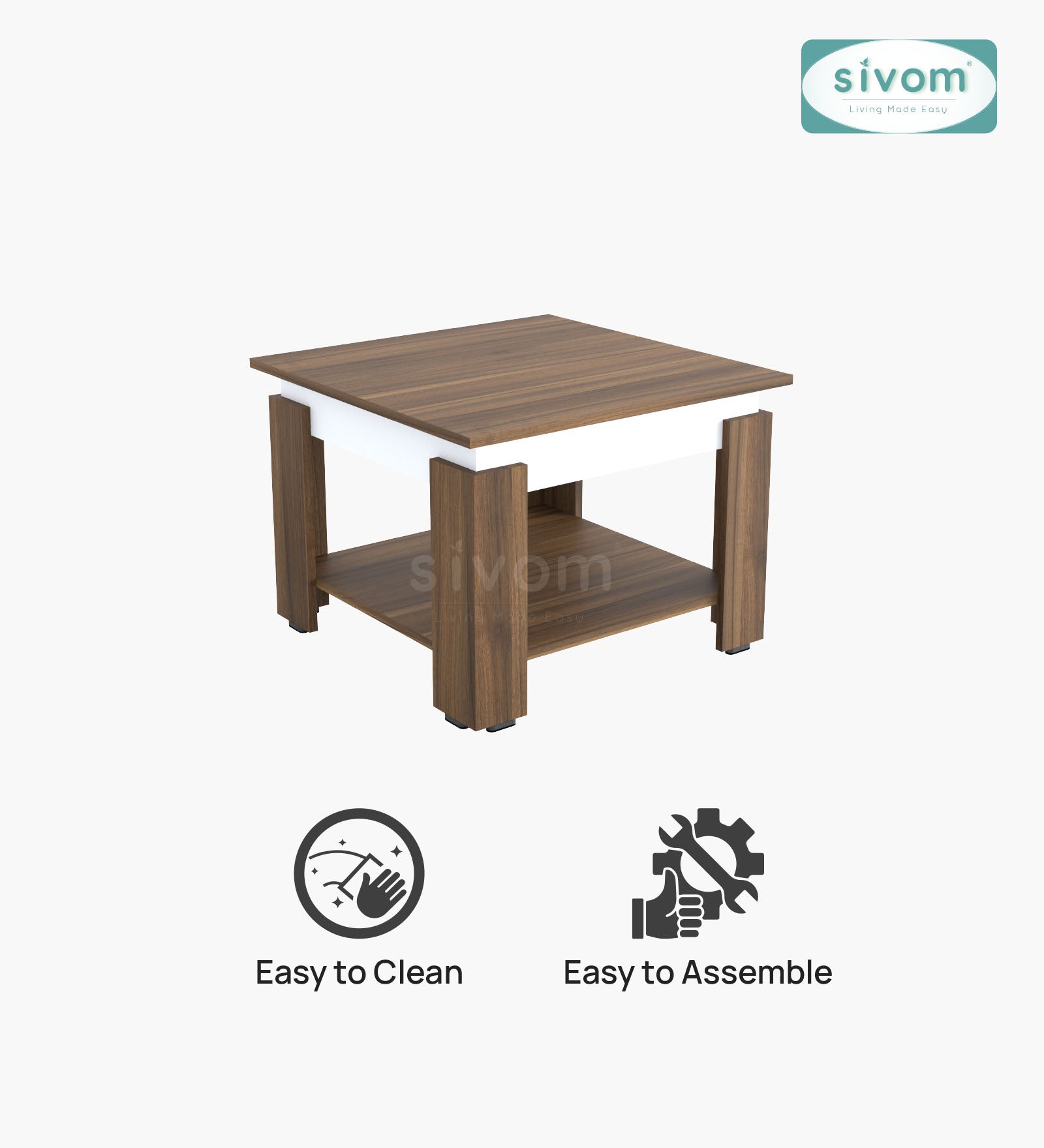 Sivom SIVOM Elon Multipurpose Centre Table / Engineered Wood Coffee Table for Modern Homes | Elegant Design & Premium Finish