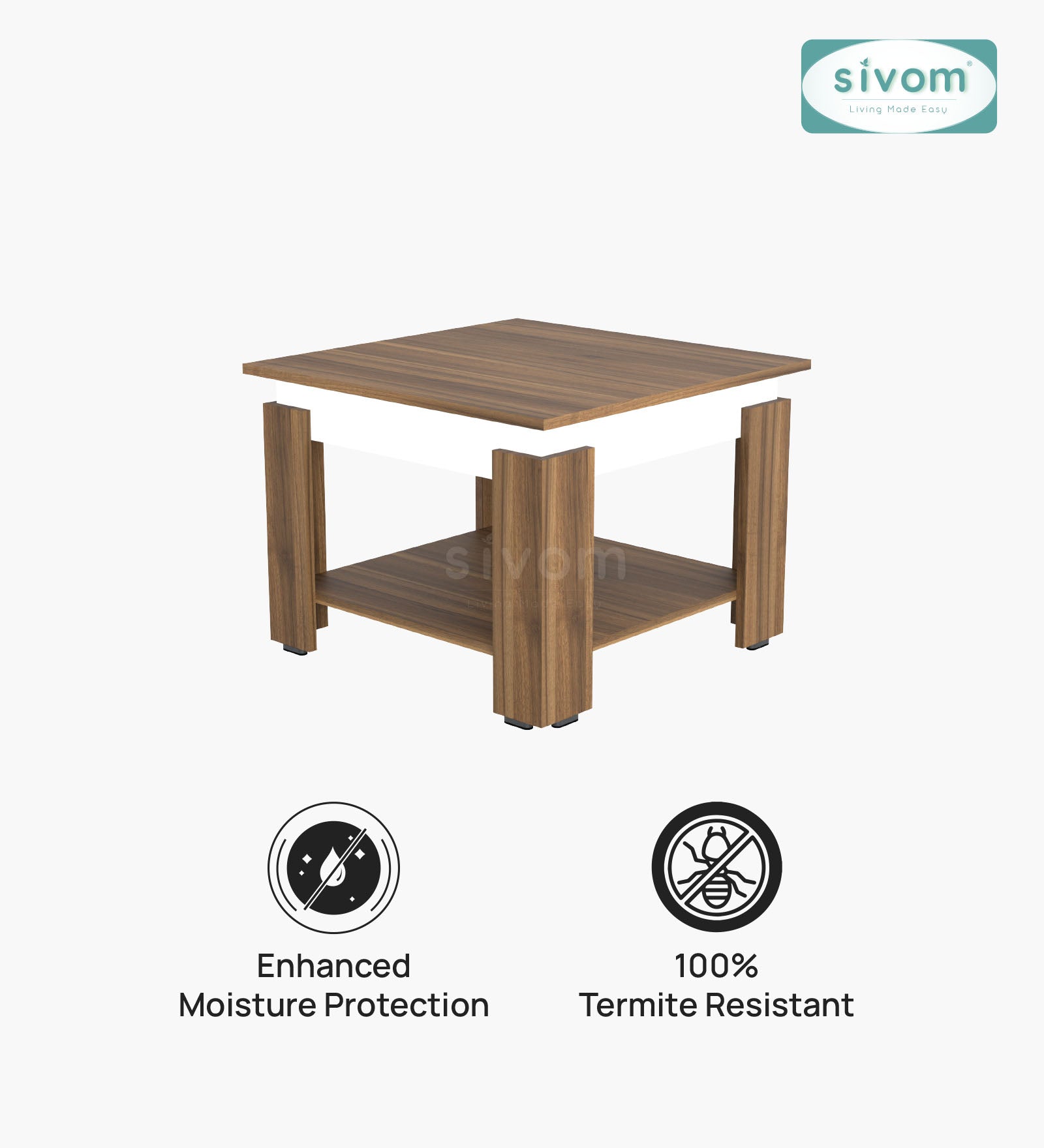 Sivom SIVOM Elon Multipurpose Centre Table / Engineered Wood Coffee Table for Modern Homes | Elegant Design & Premium Finish