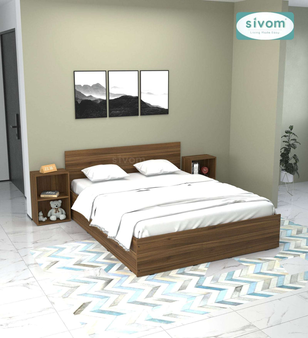 Sivom furniture SIVOM Estora Bed with Storage Engineered Wood Queen Bed Engineered Wood Queen Bed (Delivery Condition - Knock Down)