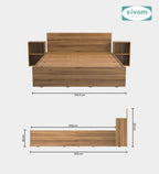 Sivom furniture SIVOM Estora Bed with Storage Engineered Wood Queen Bed Engineered Wood Queen Bed (Delivery Condition - Knock Down)