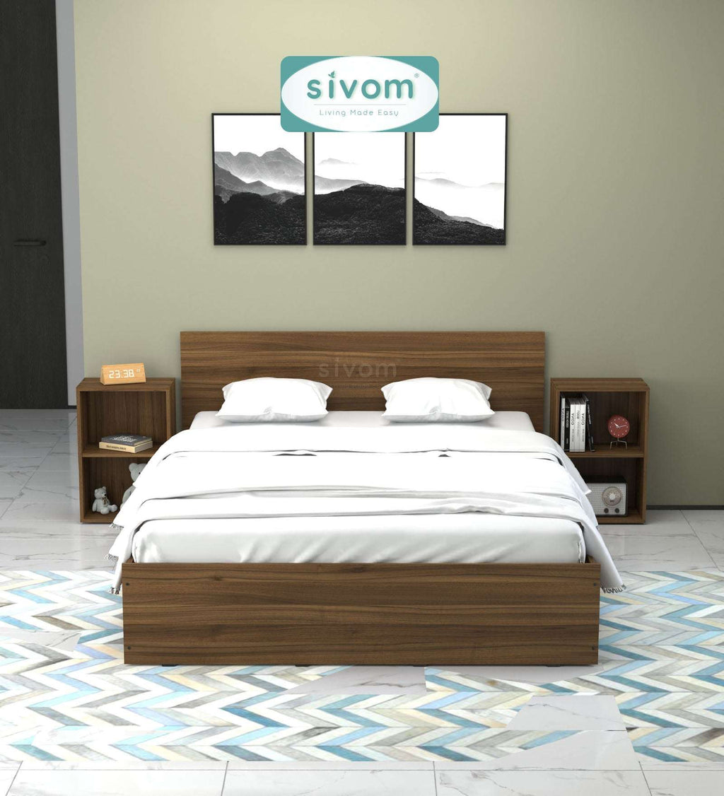 Sivom furniture SIVOM Estora Bed with Storage Engineered Wood Queen Bed Engineered Wood Queen Bed (Delivery Condition - Knock Down)
