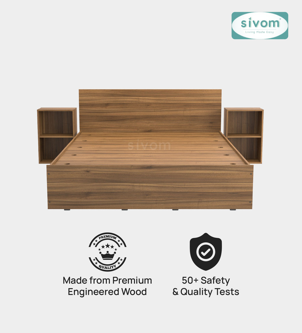 Sivom furniture SIVOM Estora Bed with Storage Engineered Wood Queen Bed Engineered Wood Queen Bed (Delivery Condition - Knock Down)