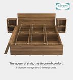 Sivom furniture SIVOM Estora Bed with Storage Engineered Wood Queen Bed Engineered Wood Queen Bed (Delivery Condition - Knock Down)