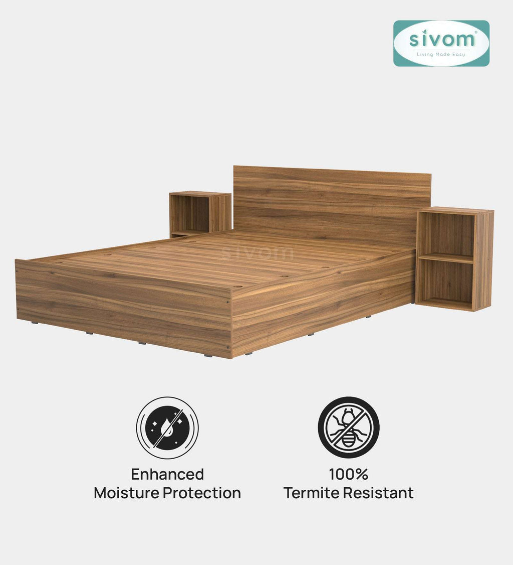 Sivom furniture SIVOM Estora Bed with Storage Engineered Wood Queen Bed Engineered Wood Queen Bed (Delivery Condition - Knock Down)