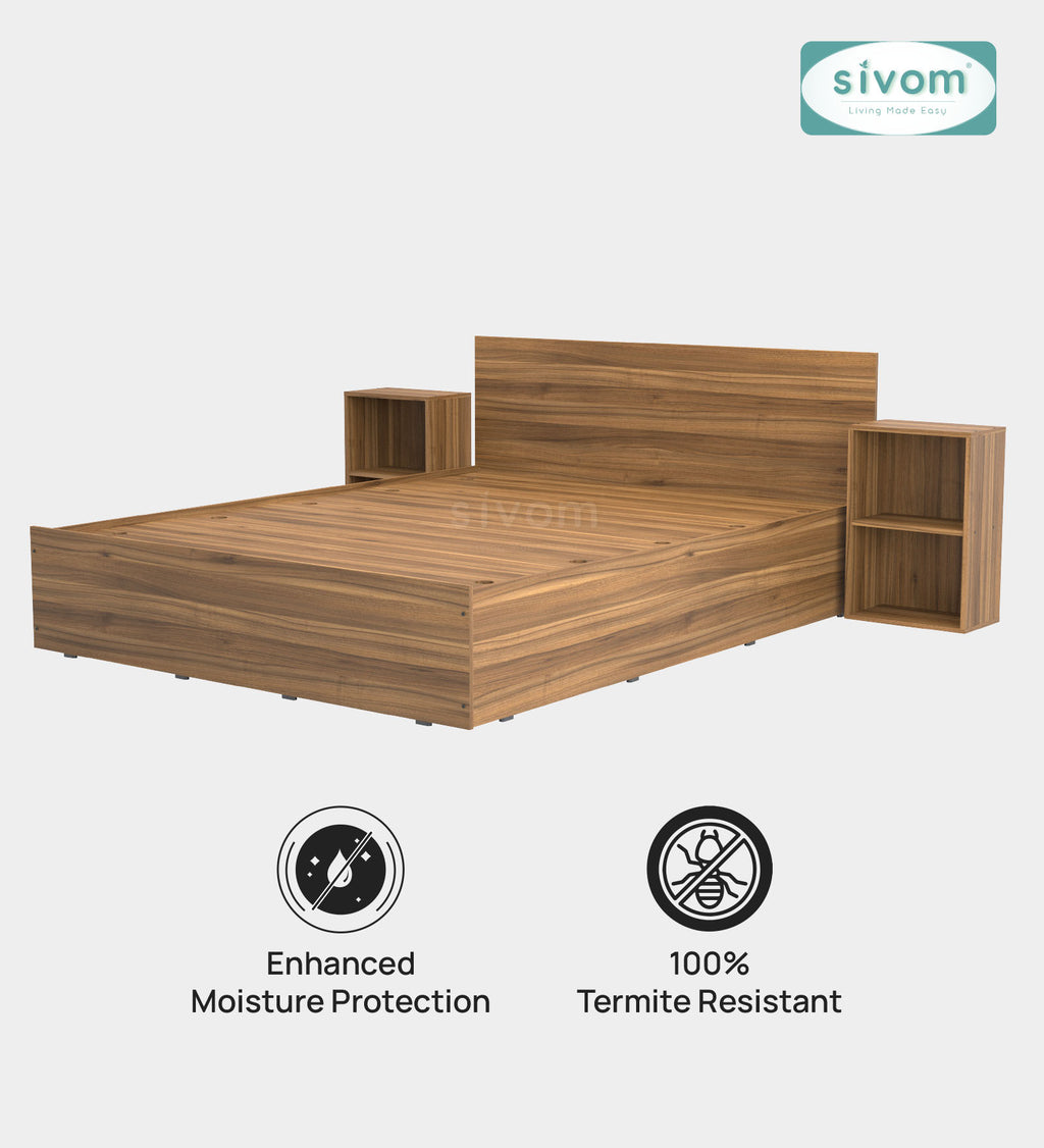 Sivom furniture SIVOM Estora Bed with Storage Engineered Wood Queen Bed Engineered Wood Queen Bed (Delivery Condition - Knock Down)