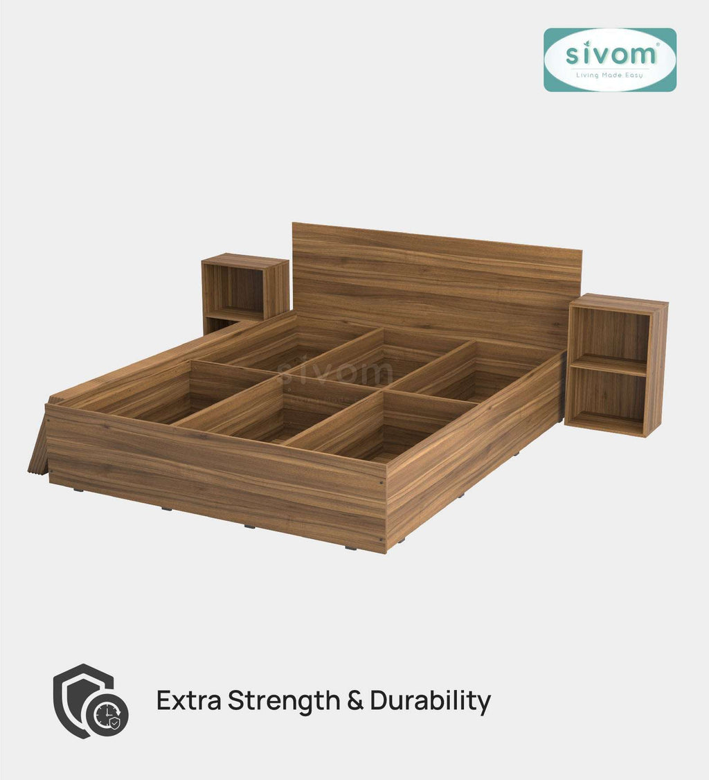 Sivom furniture SIVOM Estora Bed with Storage Engineered Wood Queen Bed Engineered Wood Queen Bed (Delivery Condition - Knock Down)