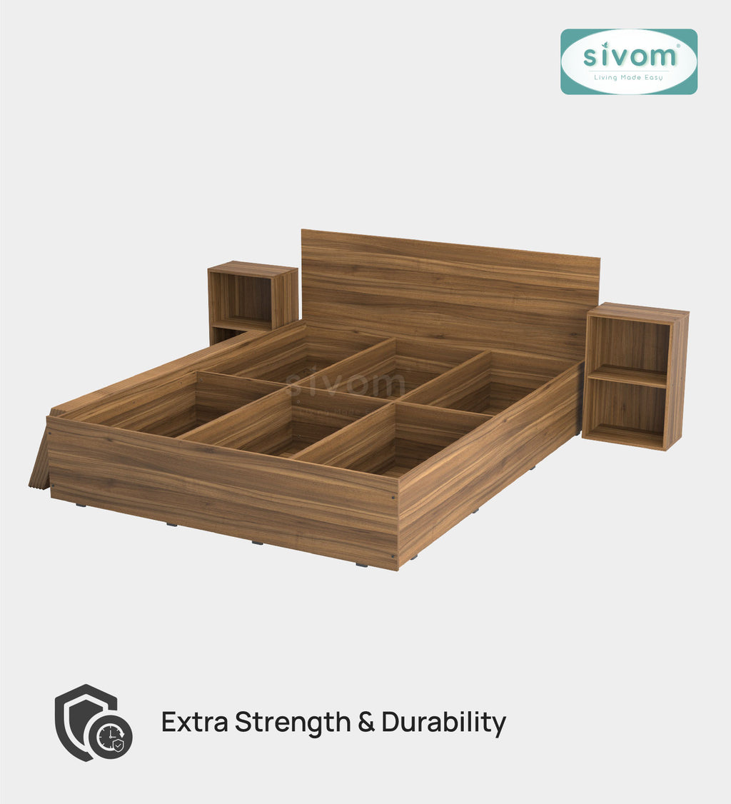 Sivom furniture SIVOM Estora Bed with Storage Engineered Wood Queen Bed Engineered Wood Queen Bed (Delivery Condition - Knock Down)