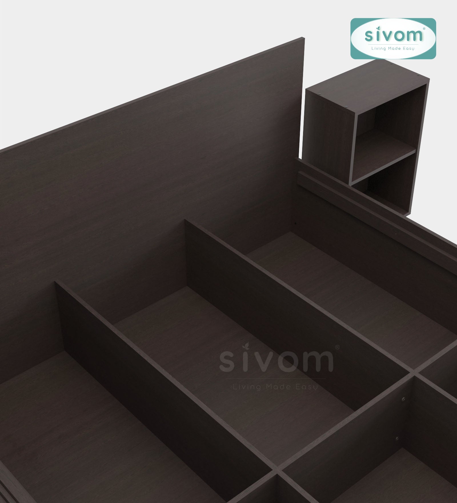 Sivom furniture SIVOM Estora Bed with Storage Engineered Wood Queen Bed Engineered Wood Queen Bed (Delivery Condition - Knock Down)