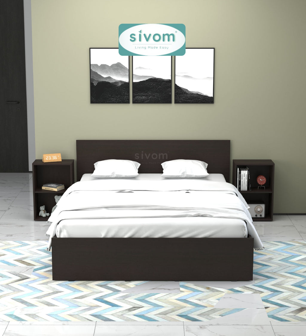 Sivom furniture SIVOM Estora Bed with Storage Engineered Wood Queen Bed Engineered Wood Queen Bed (Delivery Condition - Knock Down)