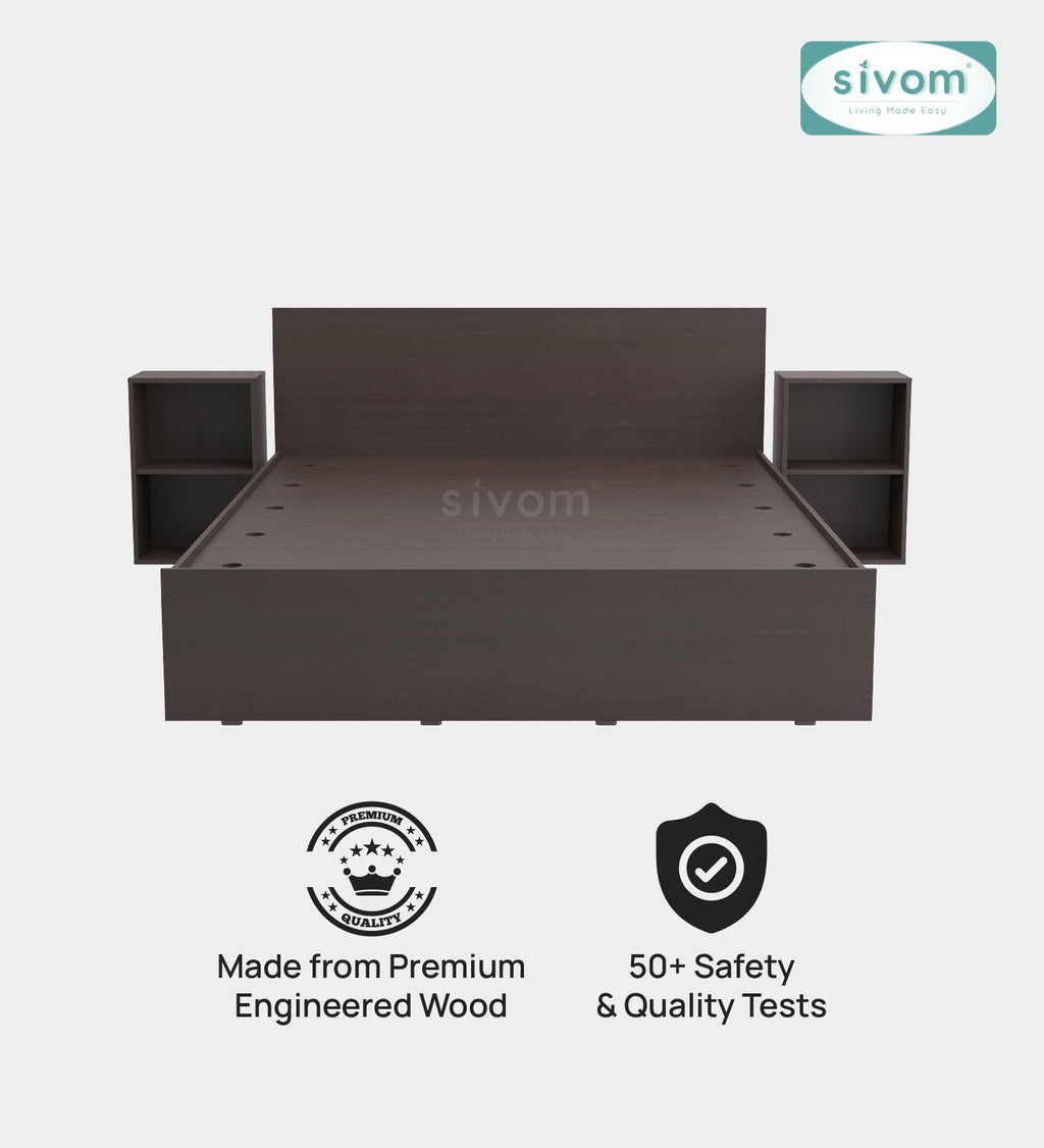 Sivom furniture SIVOM Estora Bed with Storage Engineered Wood Queen Bed Engineered Wood Queen Bed (Delivery Condition - Knock Down)