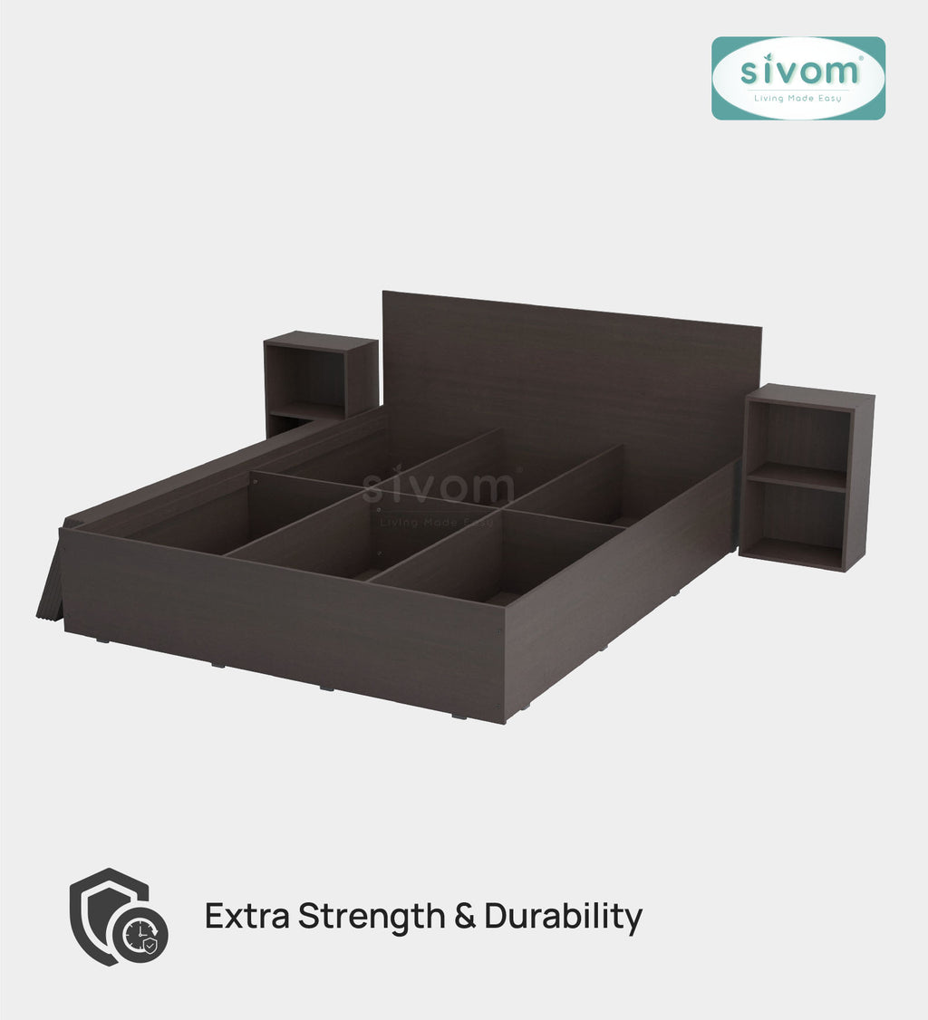 Sivom furniture SIVOM Estora Bed with Storage Engineered Wood Queen Bed Engineered Wood Queen Bed (Delivery Condition - Knock Down)