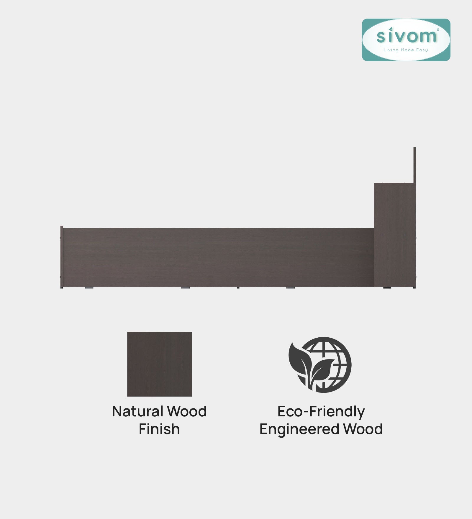 Sivom furniture SIVOM Estora Bed with Storage Engineered Wood Queen Bed Engineered Wood Queen Bed (Delivery Condition - Knock Down)