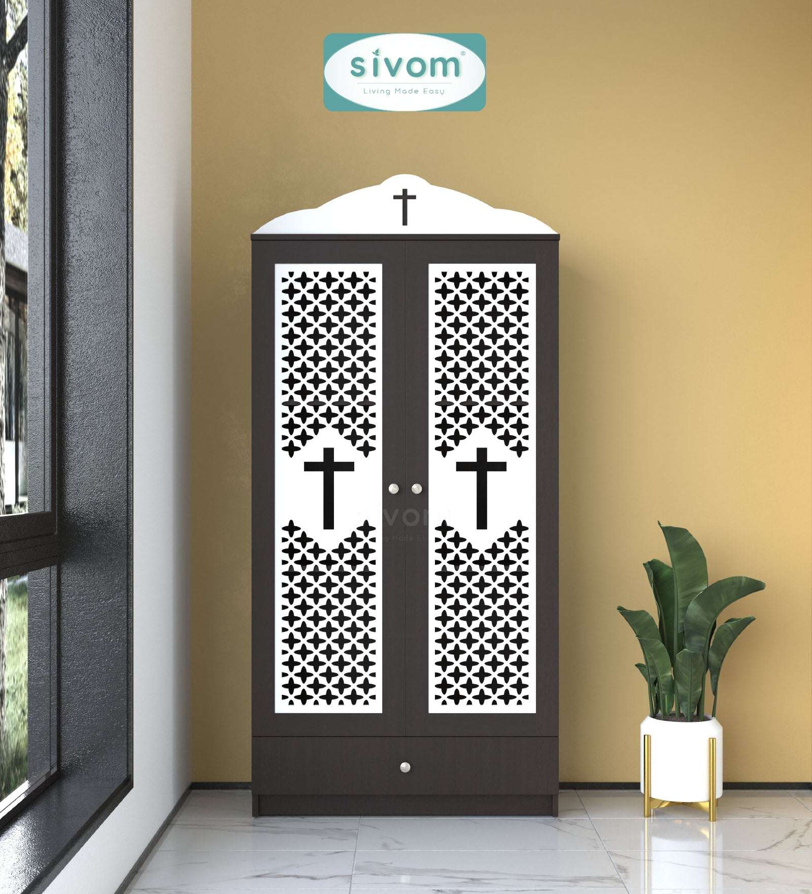 Sivom furniture SIVOM Eternal Prayer Unit Engineered Wood (Height: 167, Knock Down) for Modern Homes | Elegant Design & Premium Finish