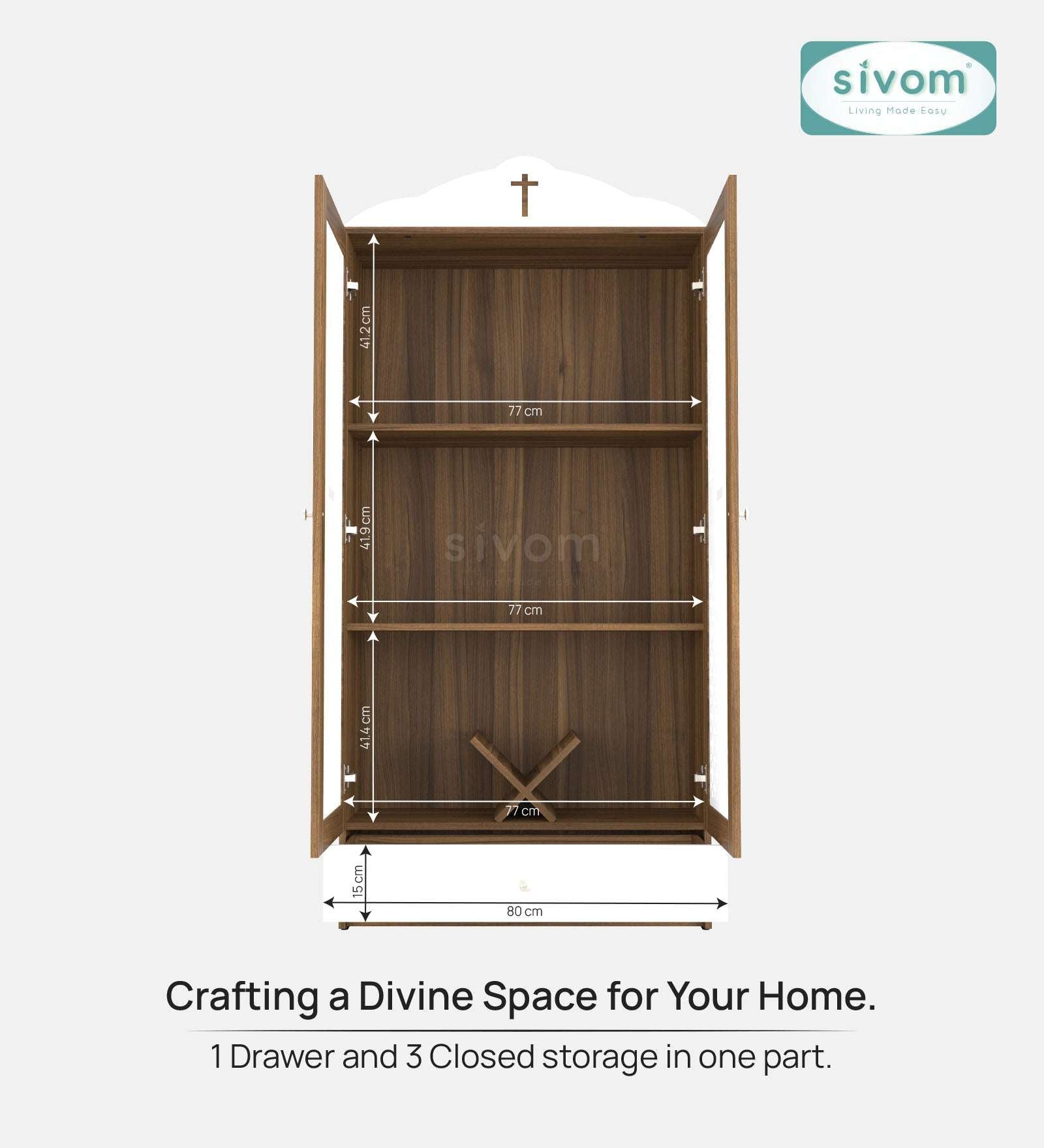Sivom furniture SIVOM Eternal Prayer Unit Engineered Wood (Height: 167, Knock Down) for Modern Homes | Elegant Design & Premium Finish
