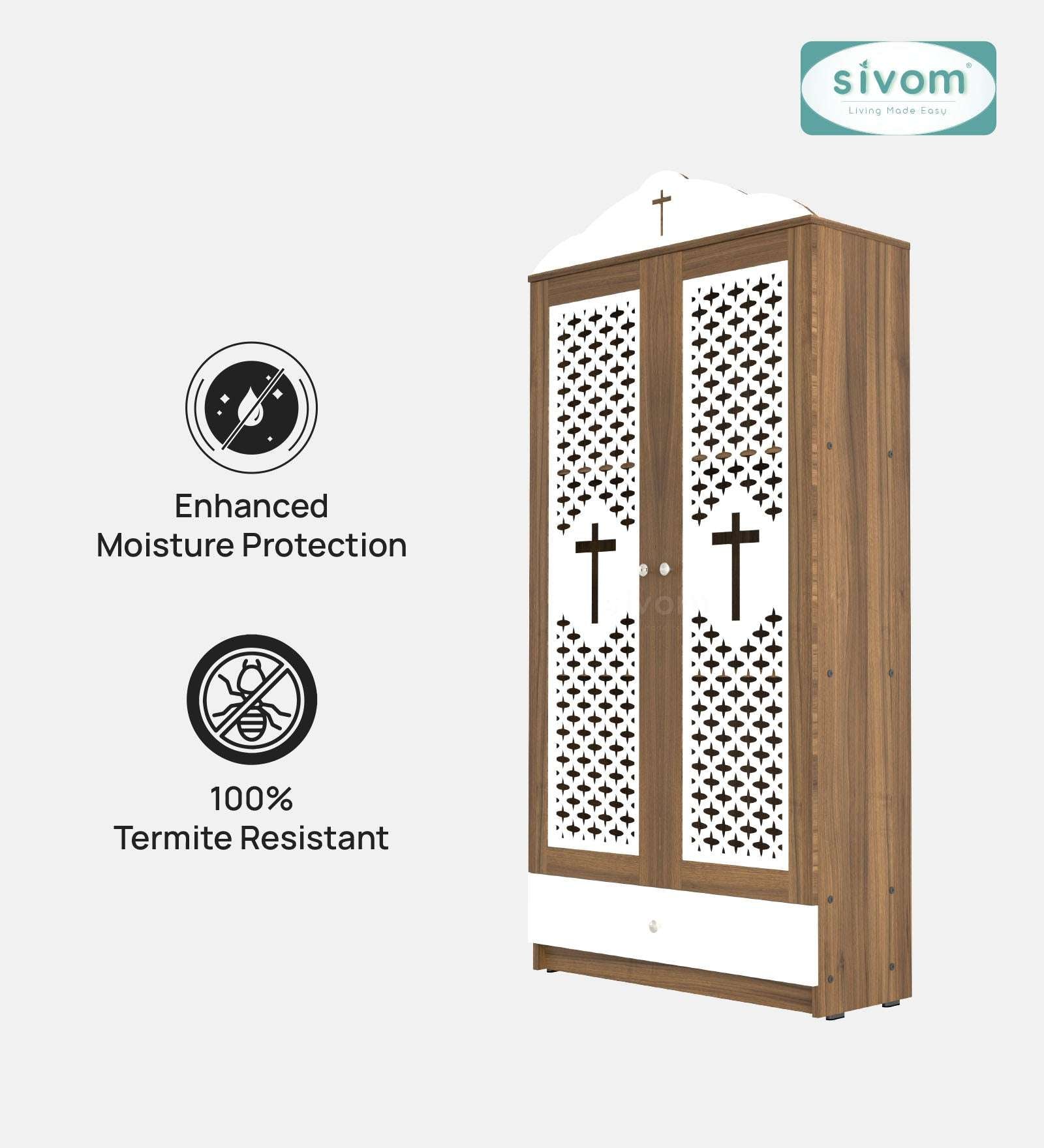 Sivom furniture SIVOM Eternal Prayer Unit Engineered Wood (Height: 167, Knock Down) for Modern Homes | Elegant Design & Premium Finish