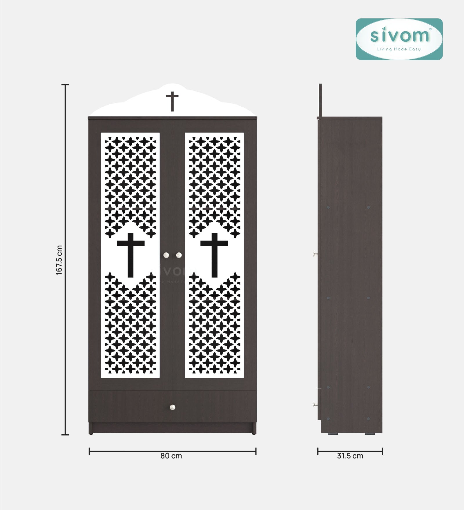 Sivom furniture SIVOM Eternal Prayer Unit Engineered Wood (Height: 167, Knock Down) for Modern Homes | Elegant Design & Premium Finish