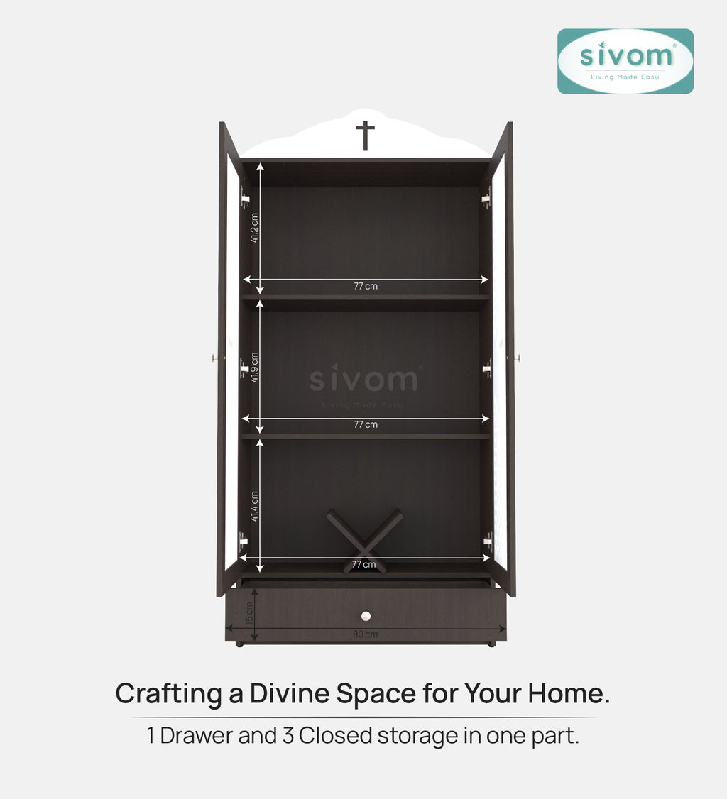 Sivom furniture SIVOM Eternal Prayer Unit Engineered Wood (Height: 167, Knock Down) for Modern Homes | Elegant Design & Premium Finish
