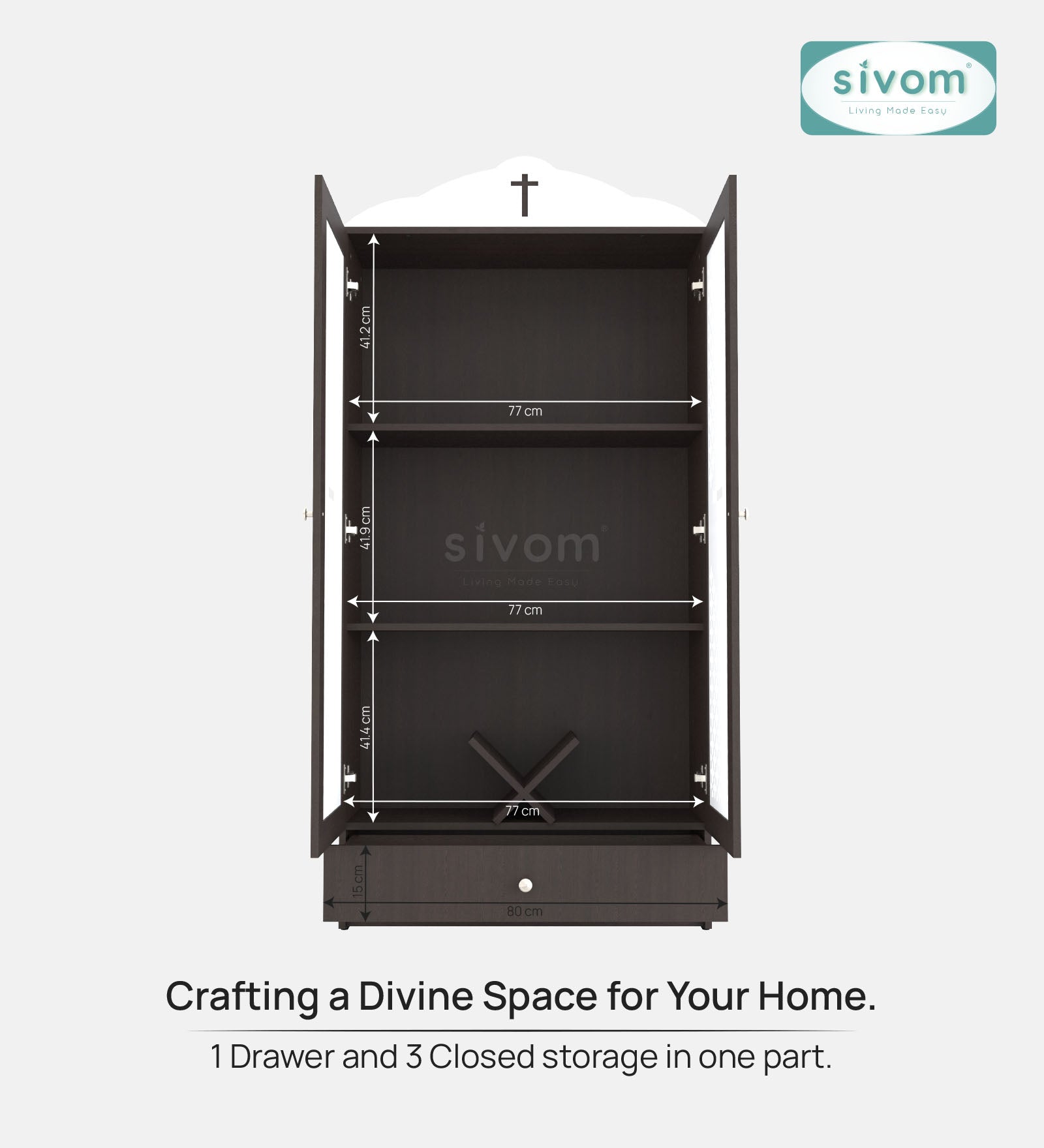 Sivom furniture SIVOM Eternal Prayer Unit Engineered Wood (Height: 167, Knock Down) for Modern Homes | Elegant Design & Premium Finish