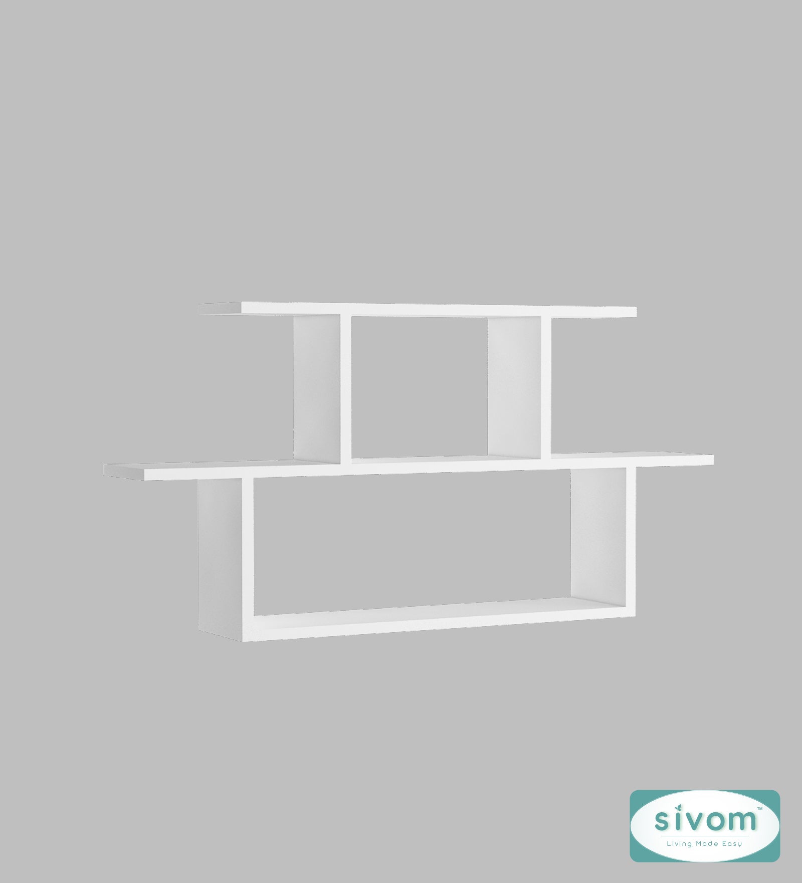 Sivom SIVOM ETHAN Multipurpose Modular Wall Racks/Shelves/Organiser/Décor Particle Board Wall Shelf (Number of Shelves - 5, ) for Modern Homes | Elegant Design & Premium Finish