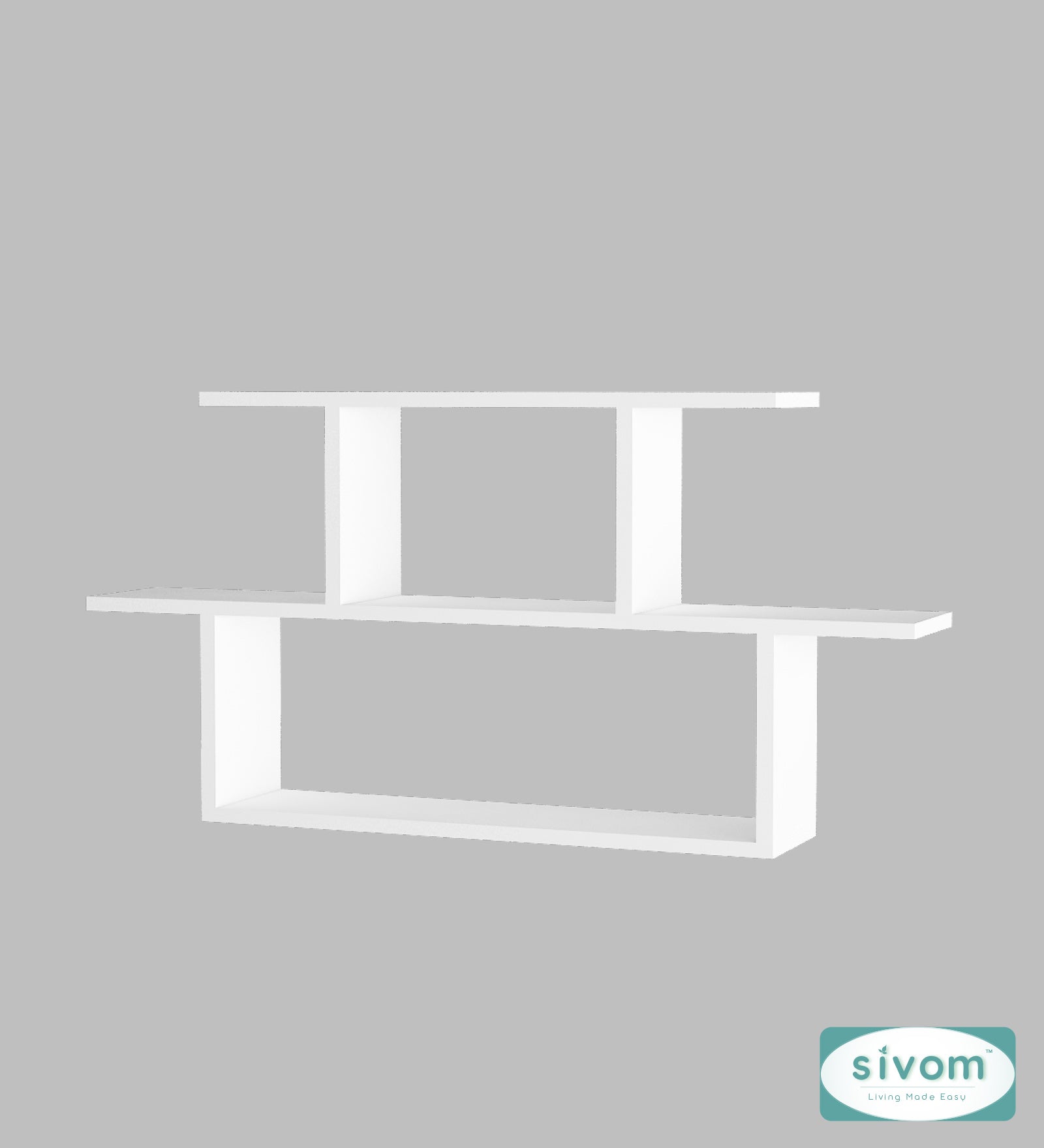 Sivom SIVOM ETHAN Multipurpose Modular Wall Racks/Shelves/Organiser/Décor Particle Board Wall Shelf (Number of Shelves - 5, ) for Modern Homes | Elegant Design & Premium Finish