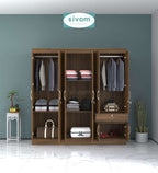 Sivom furniture SIVOM ROX Multipurpose 6 Door Closet Engineered Wood 6 Door Wardrobe for Modern Homes | Elegant Design & Premium Finish