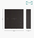 Sivom furniture SIVOM ROX Multipurpose 6 Door Closet Engineered Wood 6 Door Wardrobe for Modern Homes | Elegant Design & Premium Finish