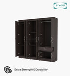 Sivom furniture SIVOM ROX Multipurpose 6 Door Closet Engineered Wood 6 Door Wardrobe for Modern Homes | Elegant Design & Premium Finish