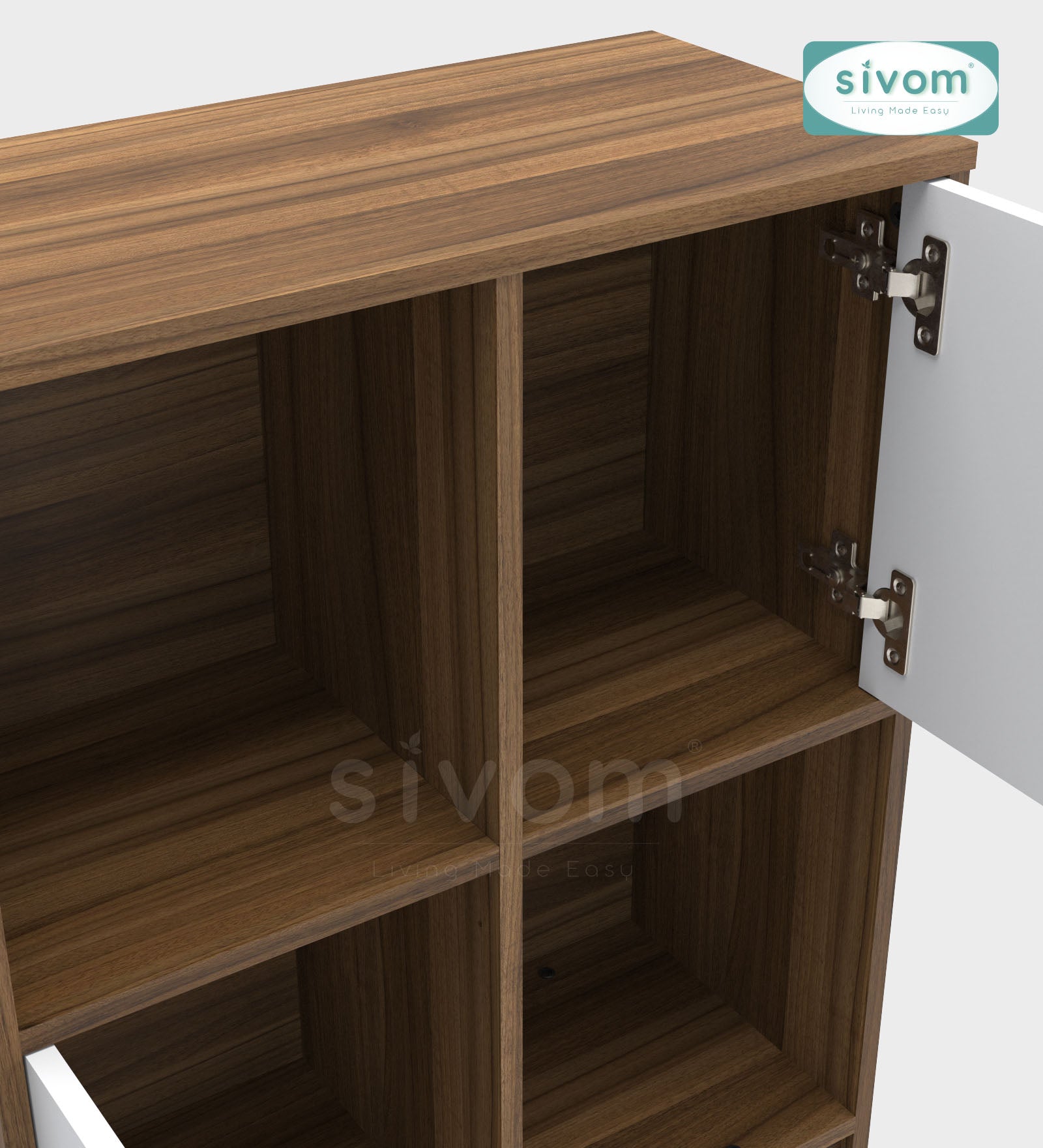 Sivom SIVOM Euro Multipurpose Storage Unit/ Engineered Wood Free Standing Cabinet for Modern Homes | Elegant Design & Premium Finish