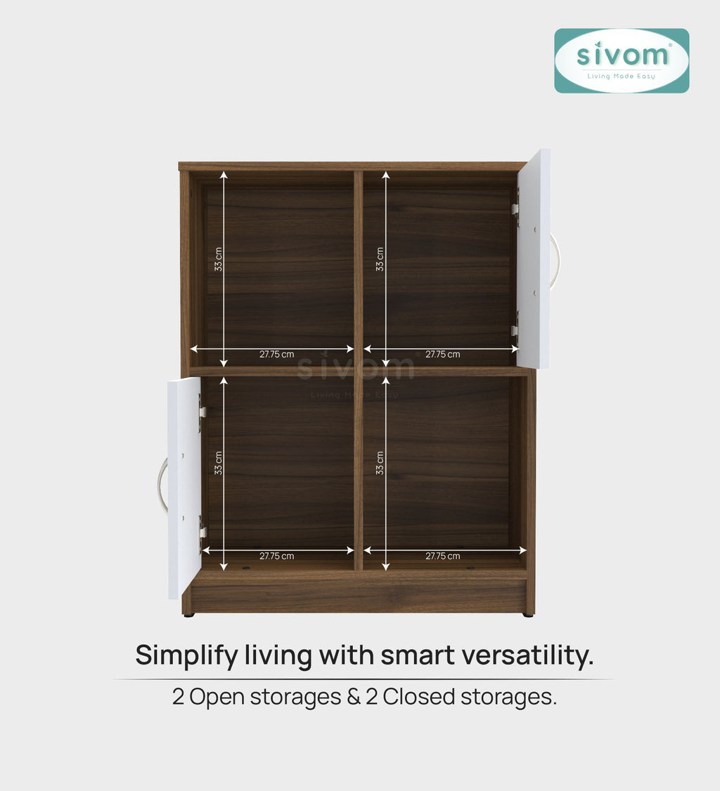 Sivom SIVOM Euro Multipurpose Storage Unit/ Engineered Wood Free Standing Cabinet for Modern Homes | Elegant Design & Premium Finish