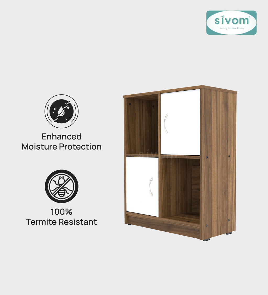 Sivom SIVOM Euro Multipurpose Storage Unit/ Engineered Wood Free Standing Cabinet for Modern Homes | Elegant Design & Premium Finish