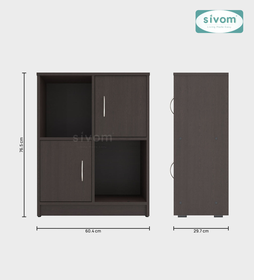 Sivom SIVOM Euro Multipurpose Storage Unit/ Engineered Wood Free Standing Cabinet for Modern Homes | Elegant Design & Premium Finish