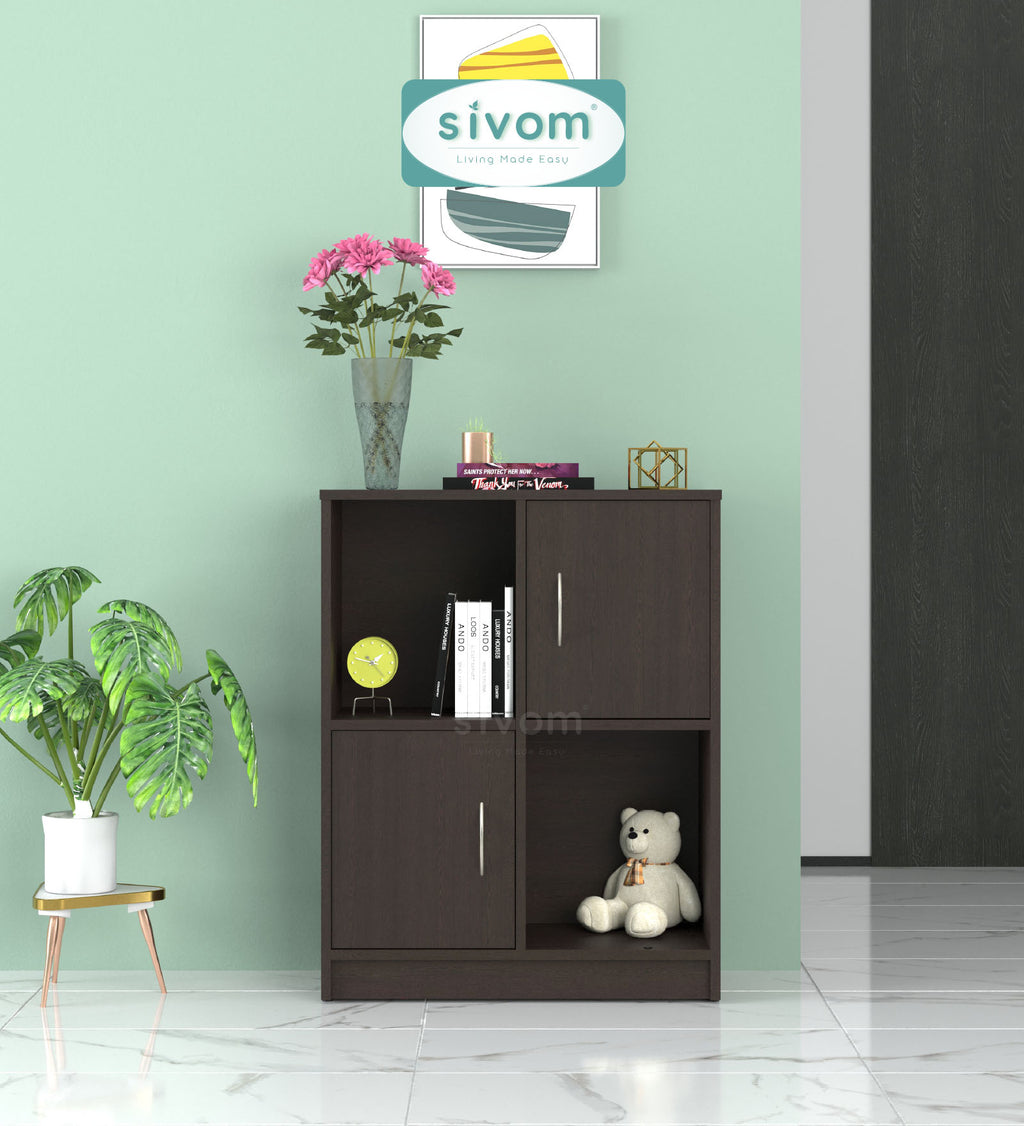 Sivom SIVOM Euro Multipurpose Storage Unit/ Engineered Wood Free Standing Cabinet for Modern Homes | Elegant Design & Premium Finish