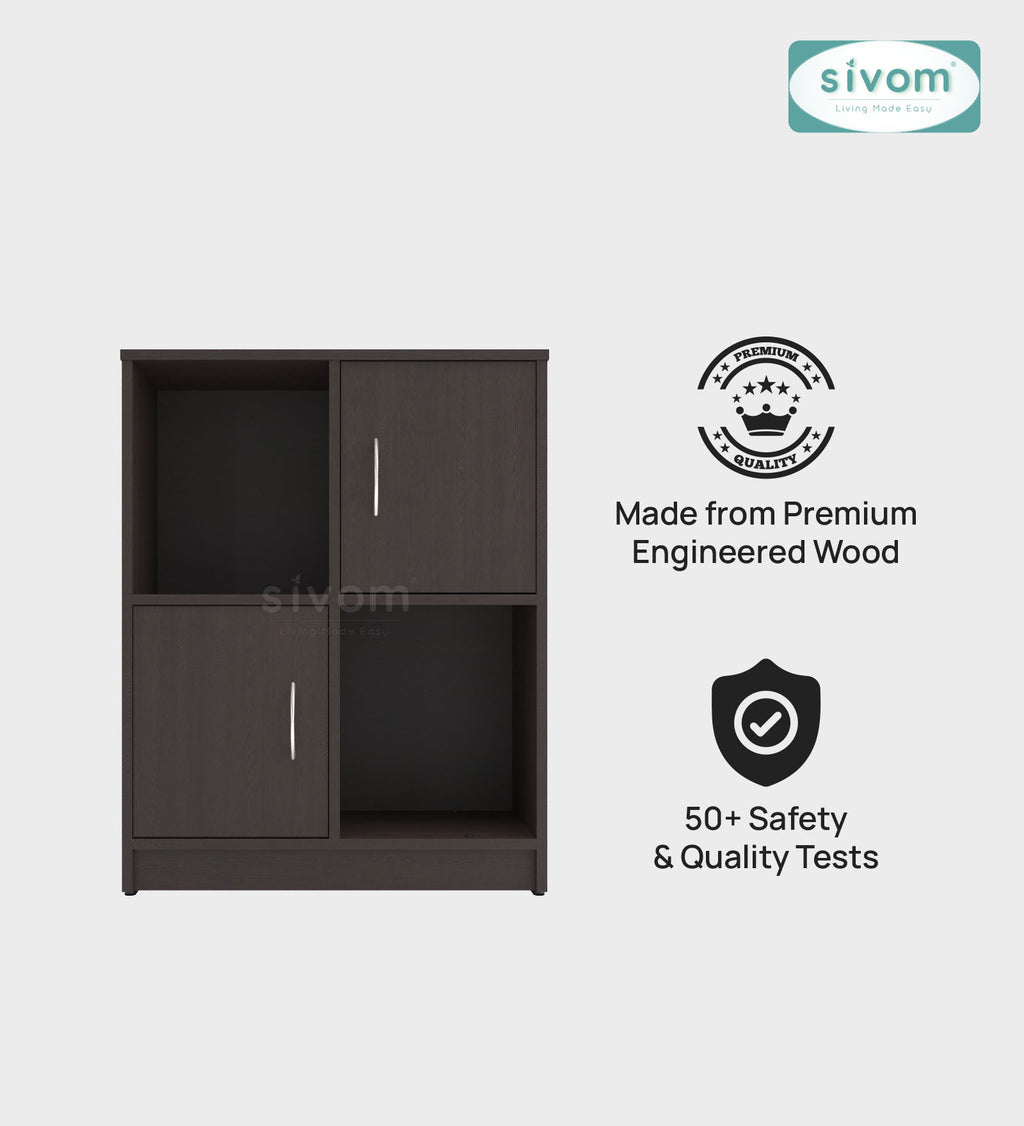 Sivom SIVOM Euro Multipurpose Storage Unit/ Engineered Wood Free Standing Cabinet for Modern Homes | Elegant Design & Premium Finish