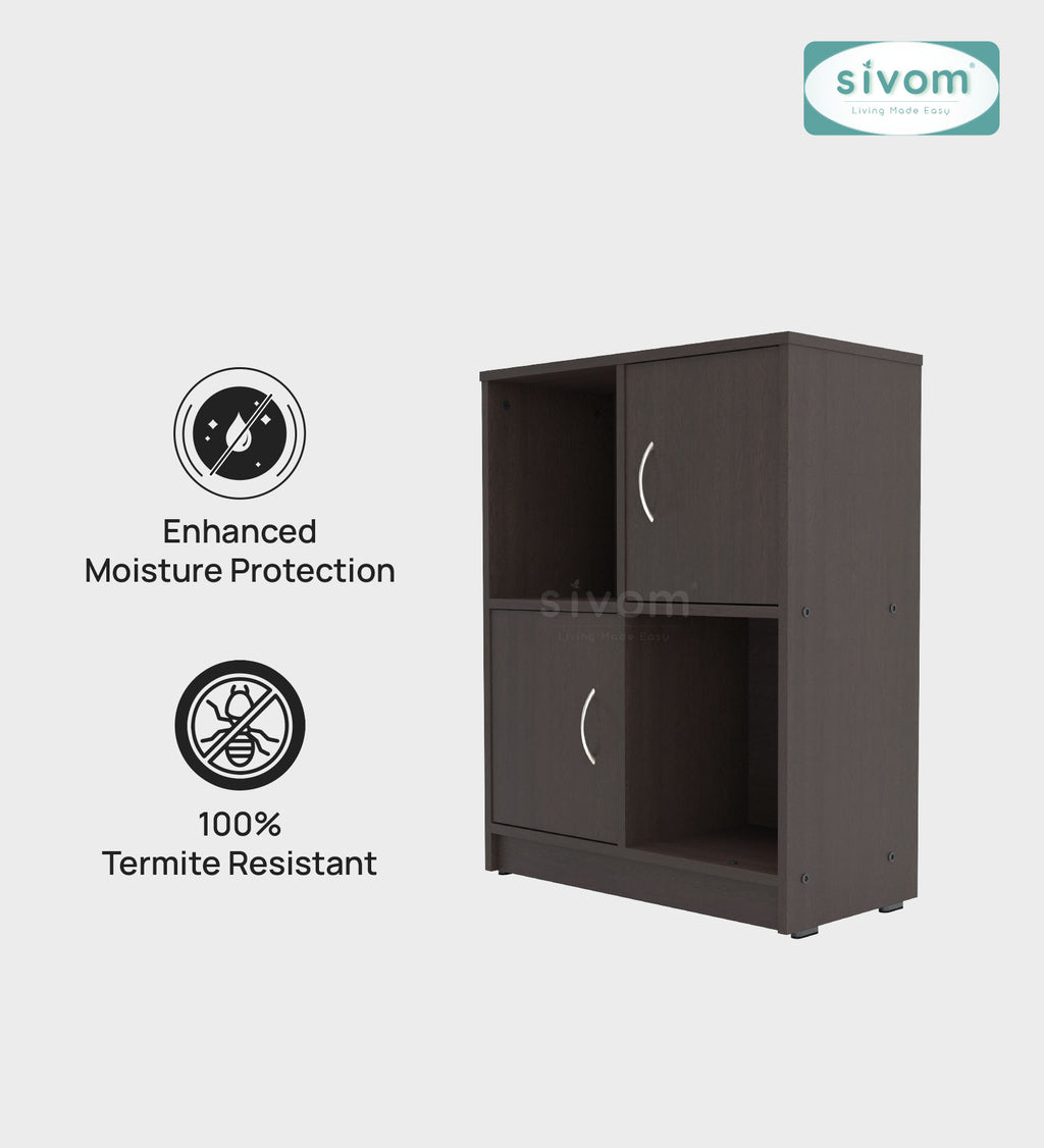 Sivom SIVOM Euro Multipurpose Storage Unit/ Engineered Wood Free Standing Cabinet for Modern Homes | Elegant Design & Premium Finish