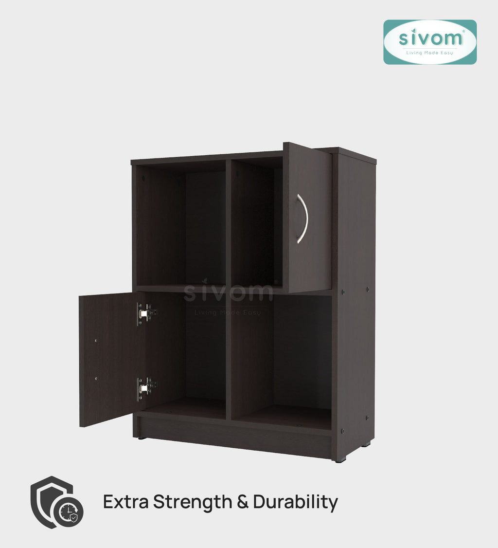 Sivom SIVOM Euro Multipurpose Storage Unit/ Engineered Wood Free Standing Cabinet for Modern Homes | Elegant Design & Premium Finish