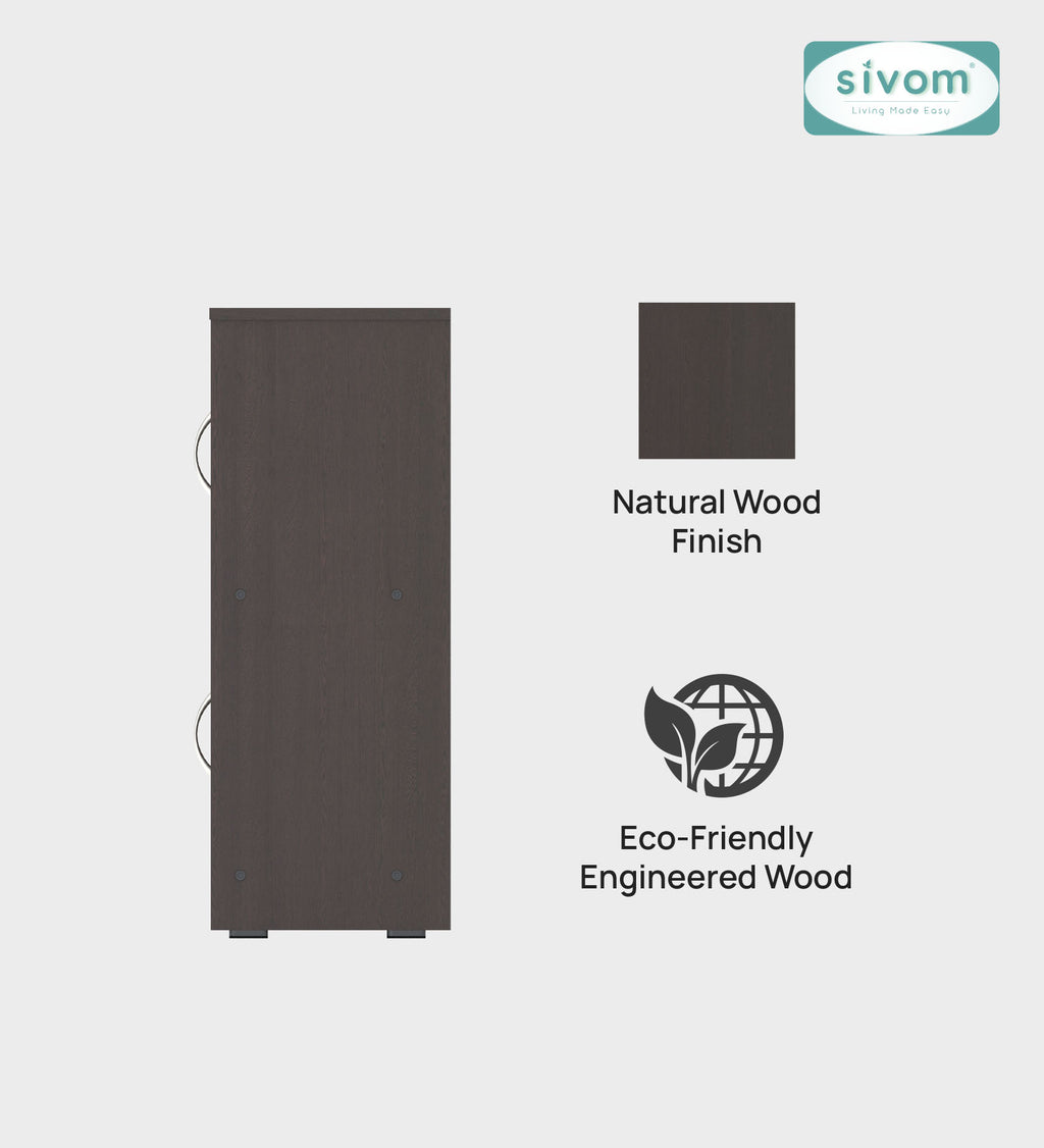 Sivom SIVOM Euro Multipurpose Storage Unit/ Engineered Wood Free Standing Cabinet for Modern Homes | Elegant Design & Premium Finish
