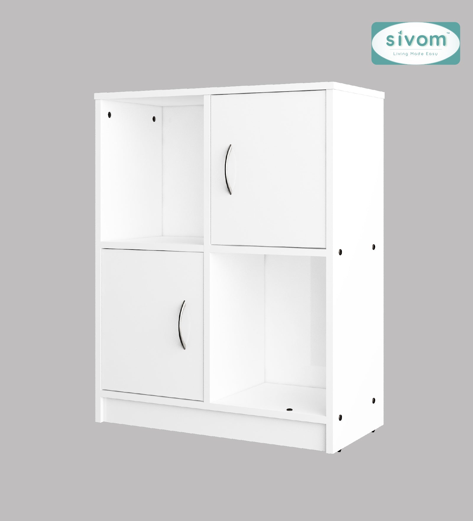 Sivom SIVOM Euro Multipurpose Storage Unit/ Engineered Wood Free Standing Cabinet for Modern Homes | Elegant Design & Premium Finish