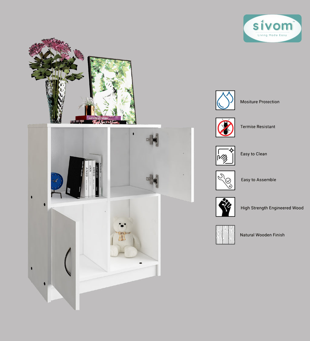 Sivom SIVOM Euro Multipurpose Storage Unit/ Engineered Wood Free Standing Cabinet for Modern Homes | Elegant Design & Premium Finish