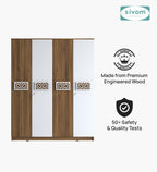 Sivom SIVOM Feature Multipurpose 4 Door Closet Engineered Wood 4 Door Wardrobe for Modern Homes | Elegant Design & Premium Finish