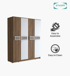 Sivom SIVOM Feature Multipurpose 4 Door Closet Engineered Wood 4 Door Wardrobe for Modern Homes | Elegant Design & Premium Finish