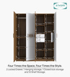 Sivom SIVOM Feature Multipurpose 4 Door Closet Engineered Wood 4 Door Wardrobe for Modern Homes | Elegant Design & Premium Finish