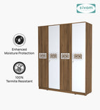 Sivom SIVOM Feature Multipurpose 4 Door Closet Engineered Wood 4 Door Wardrobe for Modern Homes | Elegant Design & Premium Finish