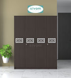 Sivom SIVOM Feature Multipurpose 4 Door Closet Engineered Wood 4 Door Wardrobe for Modern Homes | Elegant Design & Premium Finish
